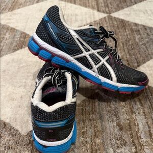 Asics Black and Blue Athletic Shoes